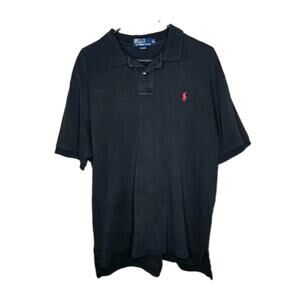 Men’s Ralph Lauren Polo Short Sleeve Shirt Black XXL 2XL Red Pony Logo